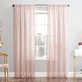 Mainstays Linen Textured Semi-Sheer Rod Pocket Curtain Panel, 50 inchx84 inch, Blush, Size: 50 x 84