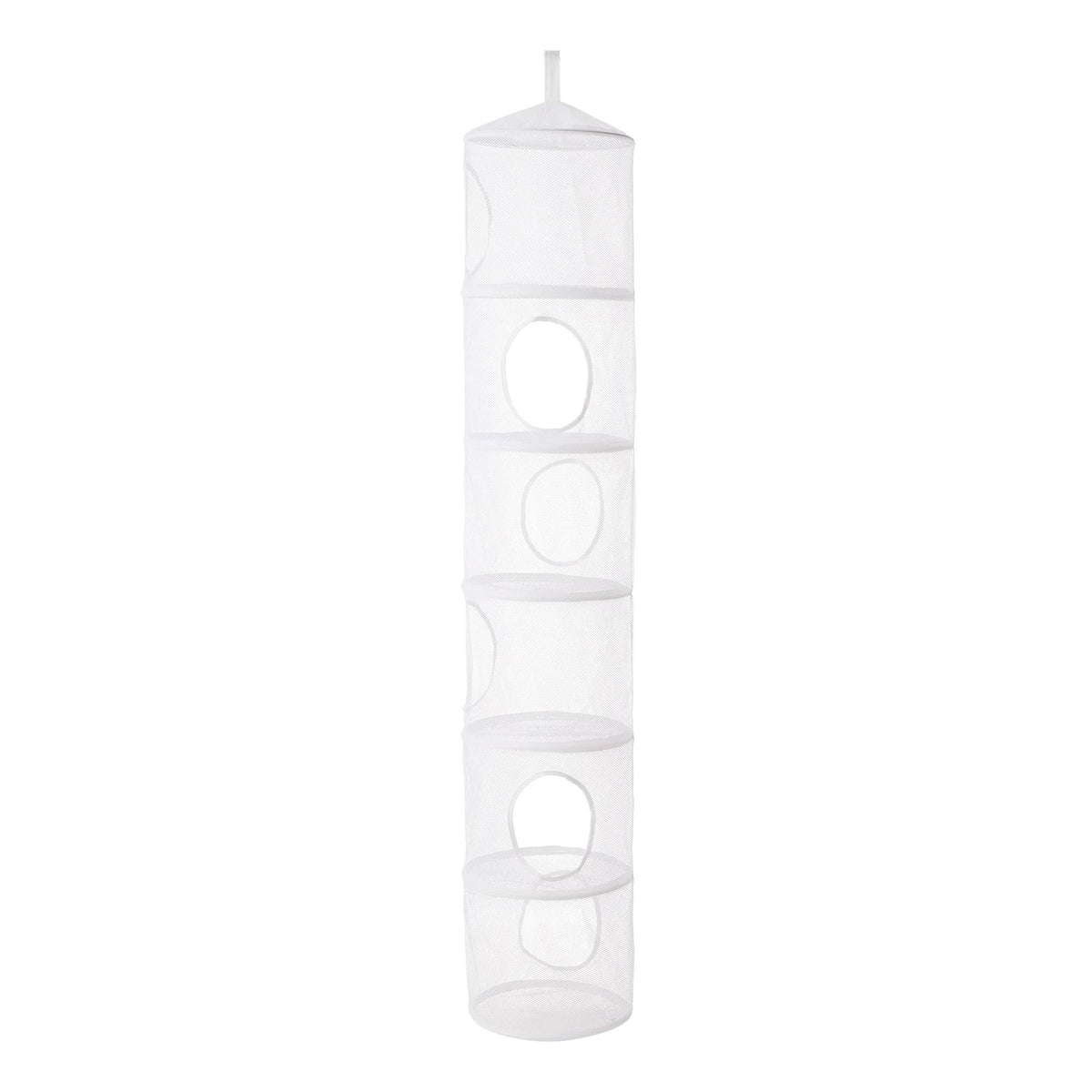 Your Zone 6-Compartment Foldable Hanging Mesh Toy Organizer, White