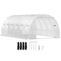 VEVOR Walk-In Greenhouse 10-20' Hot Planter House Gardening Galvanized Frame - 20'x10'x7'