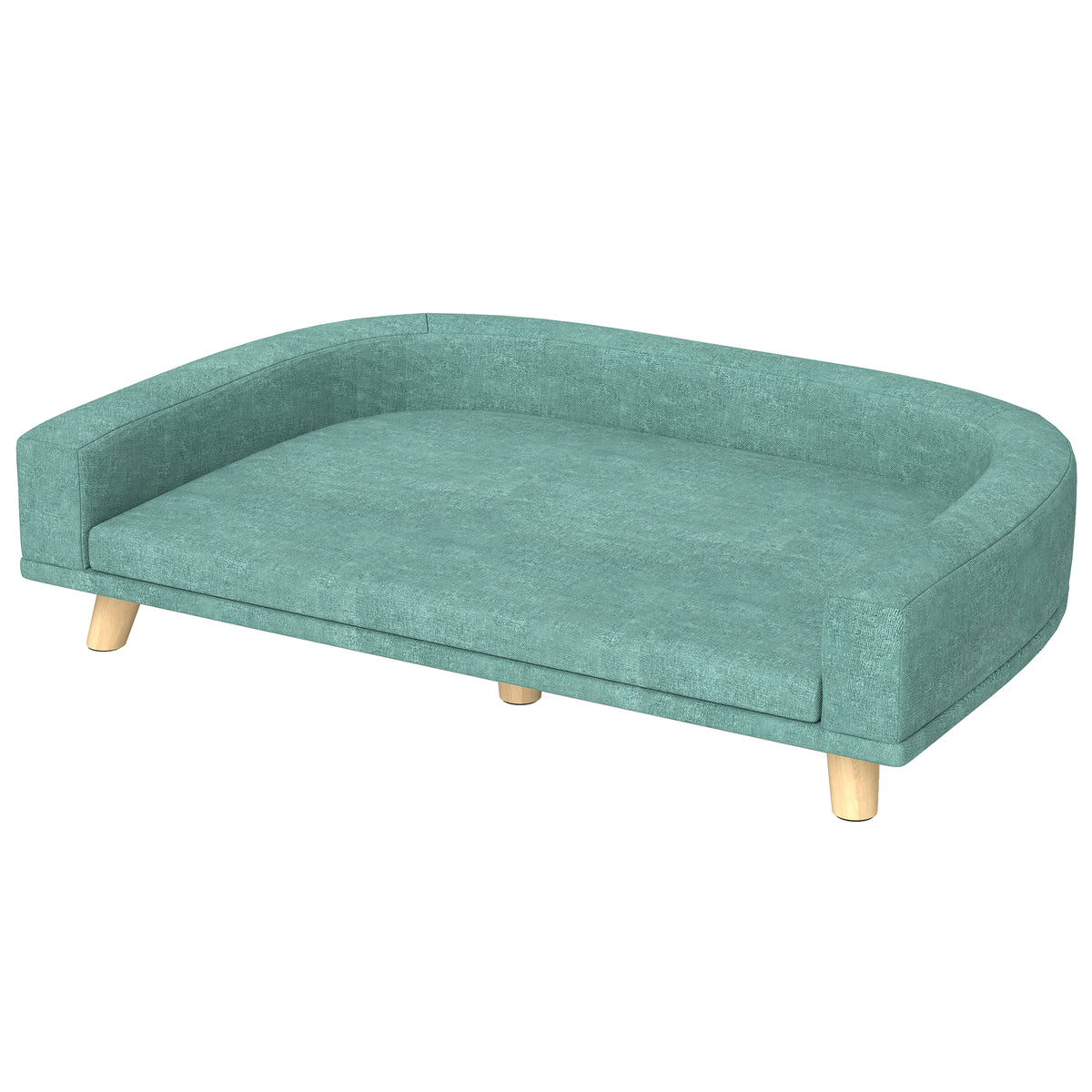 PawHut Hundebett Hundesofa Haustiersofa, Eukolyptusholz, 98 x 67 x 25 cm, Grün