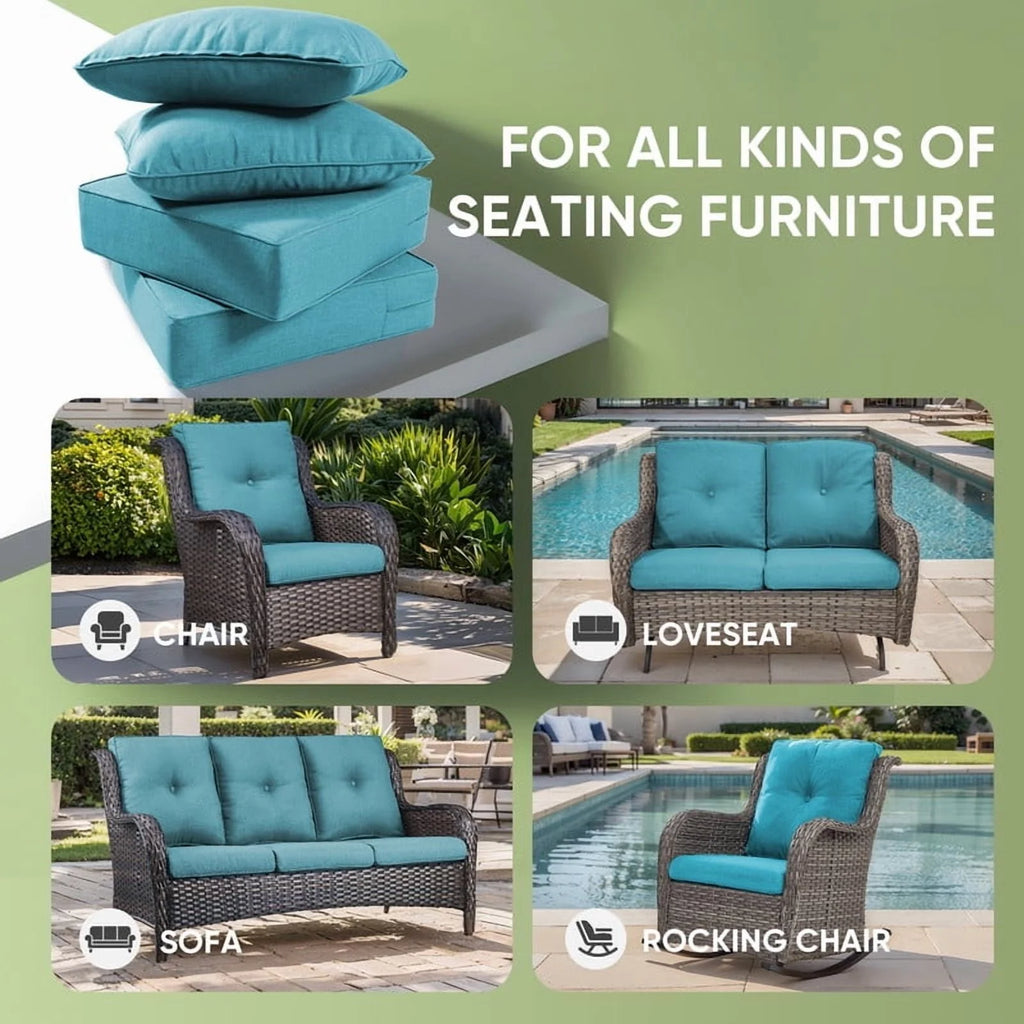 Bellefurn Outdoor Deep Seat Cushion 24 X 24 X 6 in for Patio Furniture, Outdoor Chair Cushions Waterproof & Fade Resistant Patio Furniture Cushions for Wicker Chair, Sofa, Couch