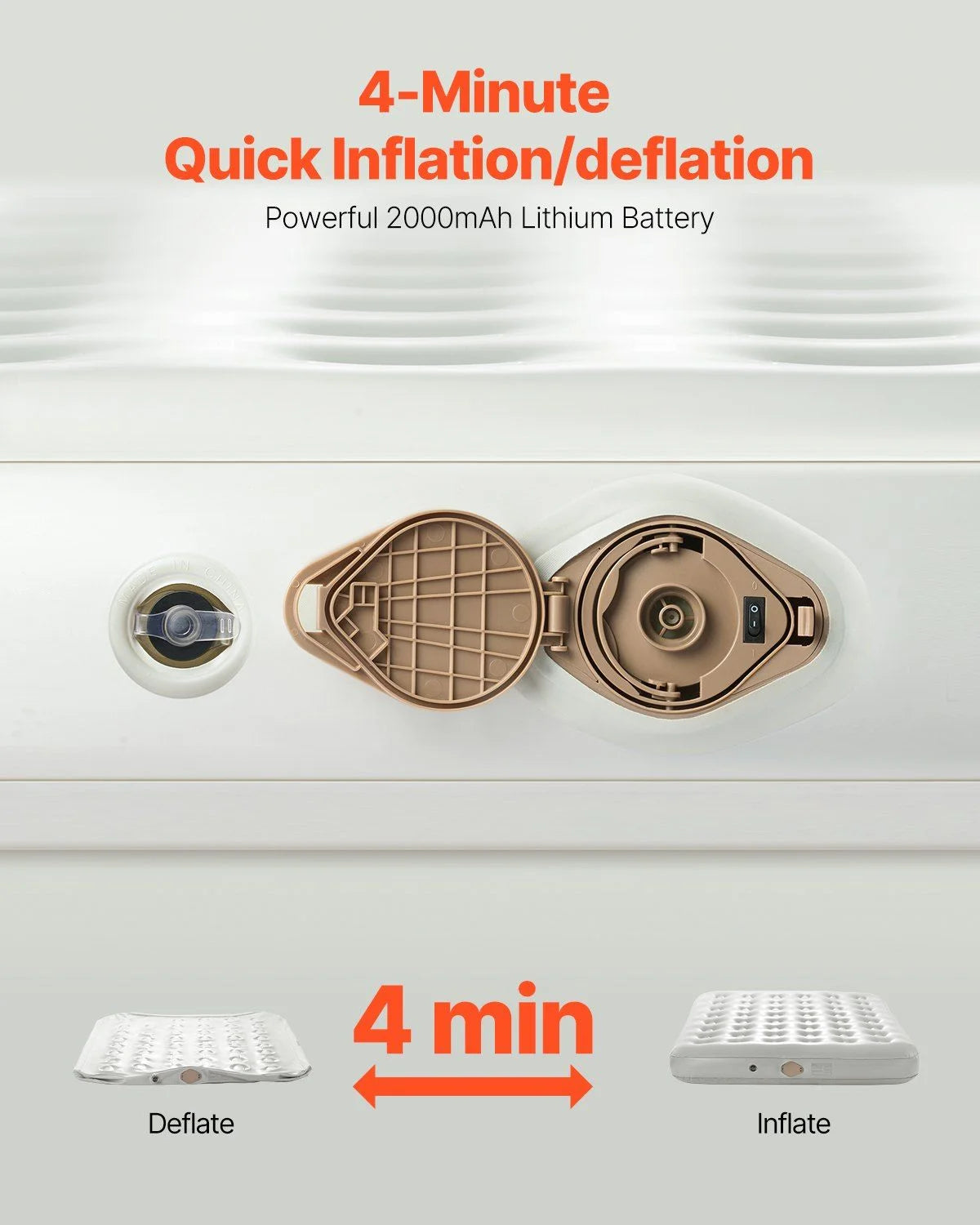 Queen Air Mattress with Frame & Built - in Pump - 2 - Person Blow up Camping Mattress Supports 600 lb - Elevated Inflatable Bed for Guests, Travel & Home Use - Quick Inflation/Deflation