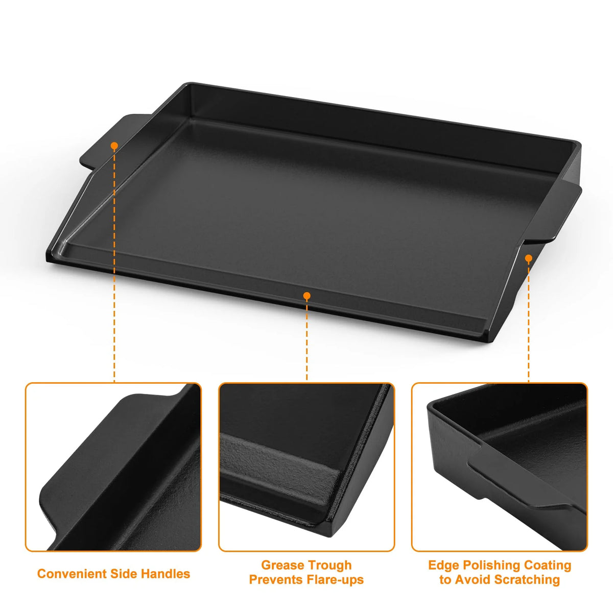 Onlyfire 23 x 16 Universal Cast Iron Cooking Griddle