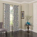Eclipse Nina Blackout Rod Pocket Back Tab Single Curtain Panel, Blue
