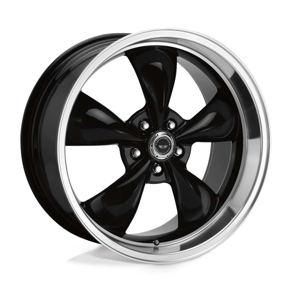 American Racing Aluminum Rim AR105 TORQ THRUST M 18x9in Gloss Black Machined Lip Finish, AR105M8965B