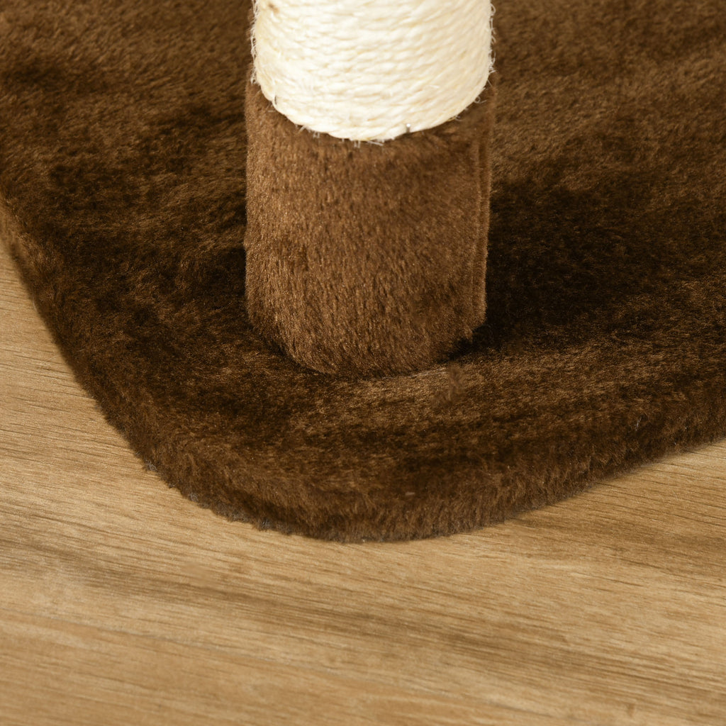PawHut Kratzbaum mit Katzenhöhle Hängematte XXL Katzenbaum Kletterbaum Kletterbaum für Katzen Mehrstufiges Multiaktivitätszentrum Plüsch Braun 65 x 50 x 153 cm