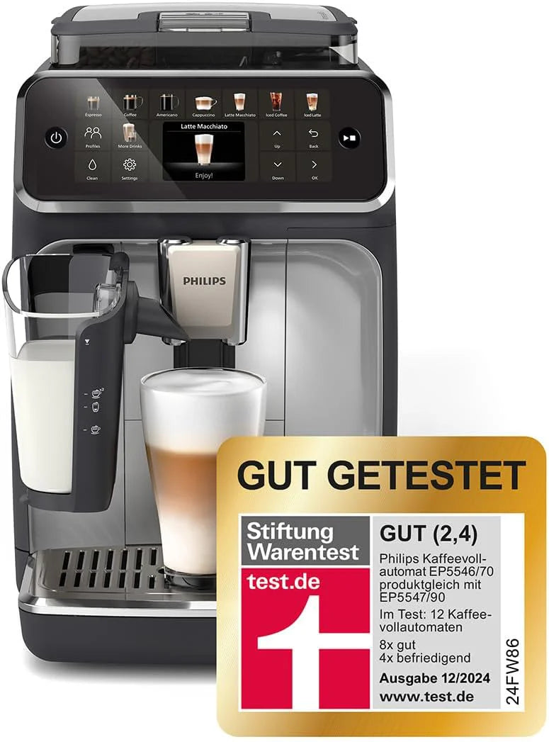 PHILIPS EP5447/90 Serie 5400 LatteGo 11 Kaffeespezialitäten Kaffeevollautomat Schwarz/Chrom