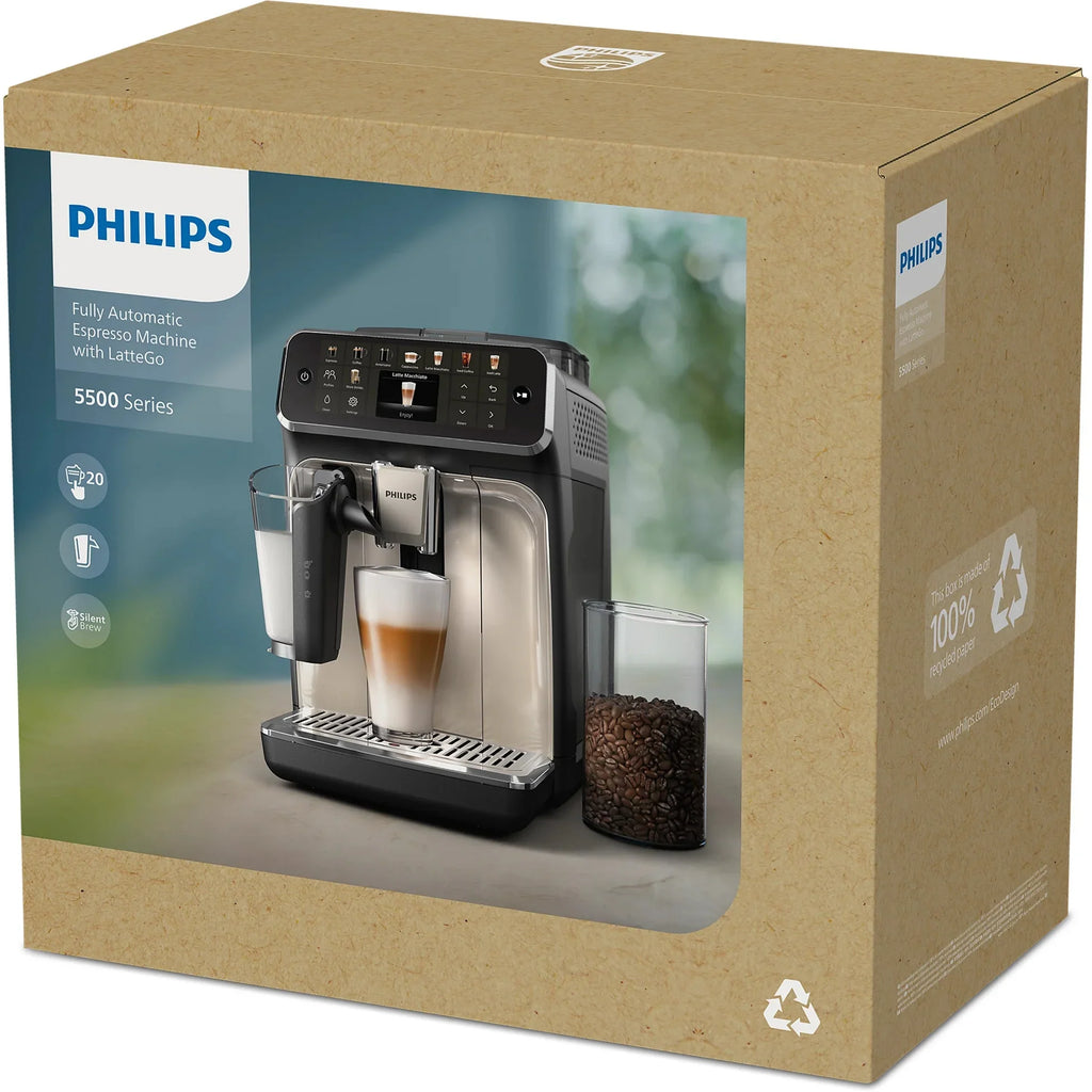 PHILIPS EP5447/90 Serie 5400 LatteGo 11 Kaffeespezialitäten Kaffeevollautomat Schwarz/Chrom