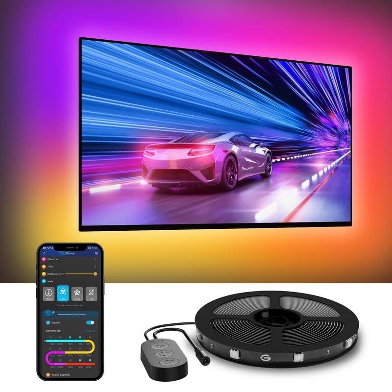 Govee LED TV Backlight, RGBIC LED Strip Lights for 40-50 inch TVs, 7.8ft TV Lights Behinds with Bluetooth Wi-Fi & App Control, W