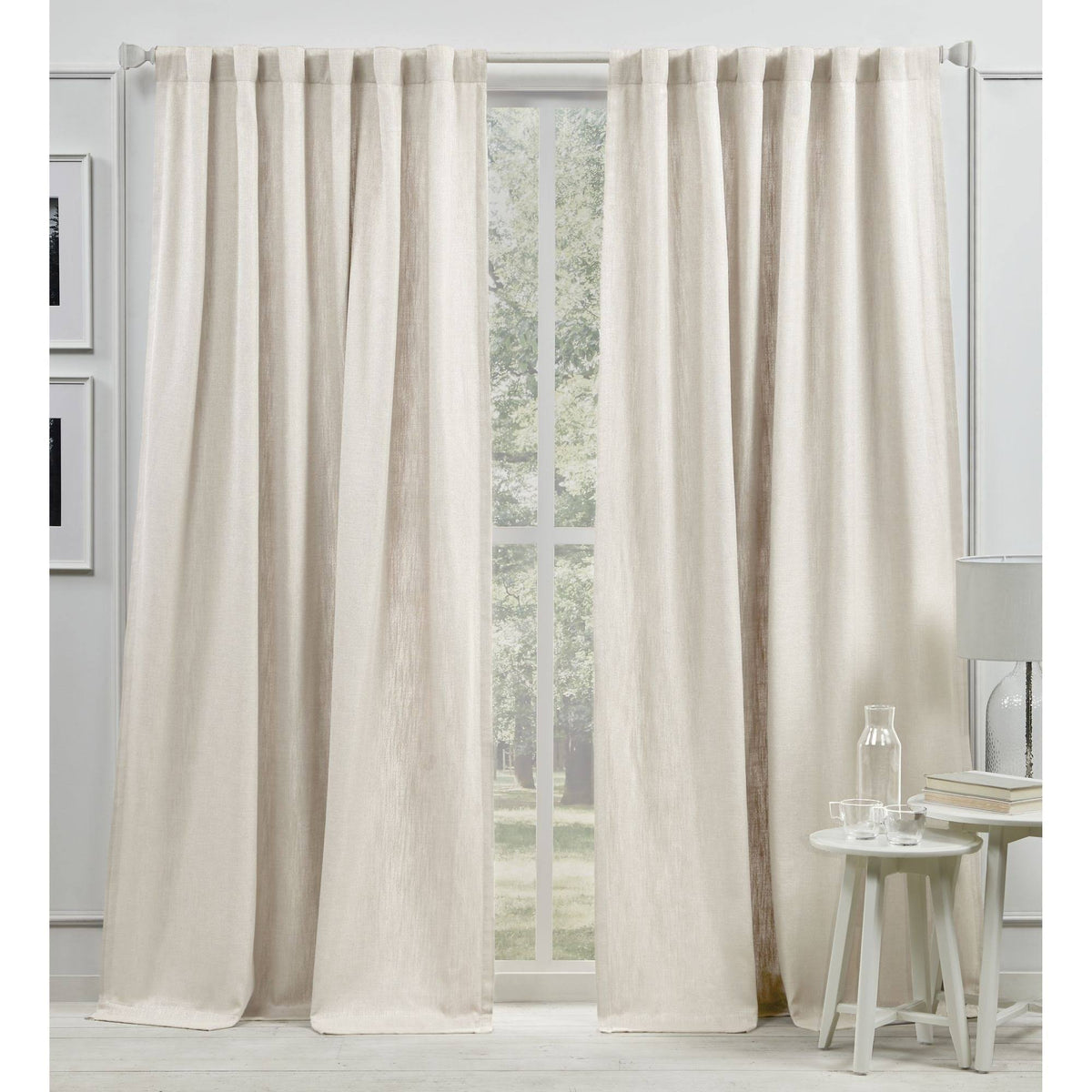 Lauren Ralph Lauren Vienna Light Filtering Back Tab Rod Pocket Curtain Panel, 54" x 108" - Ivory
