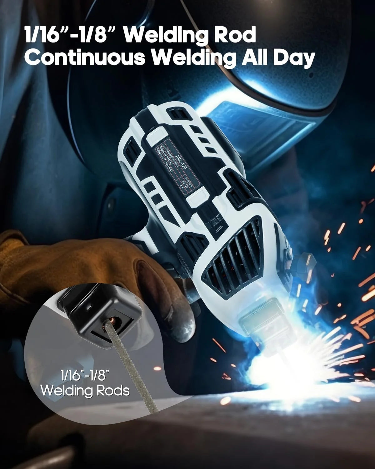 Haosegd, 110V Handheld ARC Welder, 6 Variable Current, Welding Tool Set with Helmet and Brush