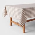 60" x 84" Cotton Gingham Tablecloth Taupe - Threshold