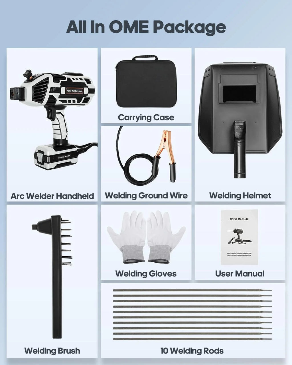 Haosegd, 110V Handheld ARC Welder, 6 Variable Current, Welding Tool Set with Helmet and Brush