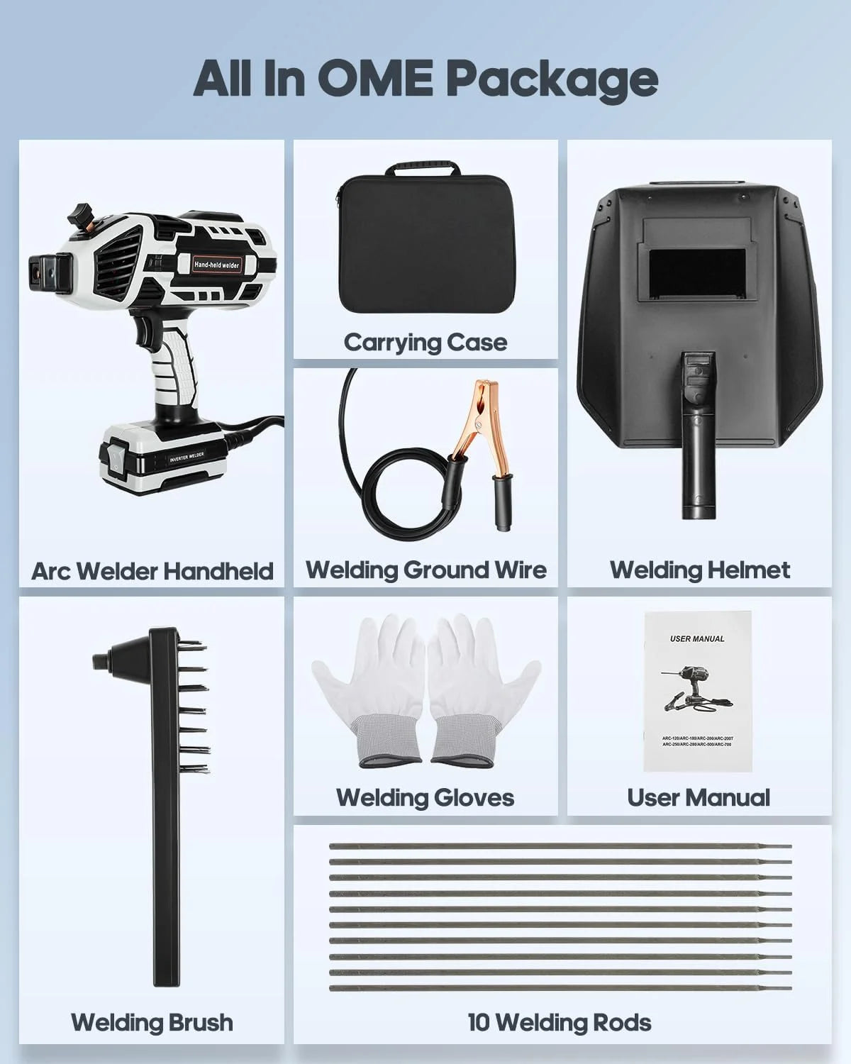 Haosegd, 110V Handheld ARC Welder, 6 Variable Current, Welding Tool Set with Helmet and Brush