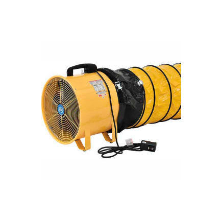 Global Industrial 8" Portable Blower Fan, 32' Flexible Duct, 2 Speed, 570 CFM, 1/8 HP