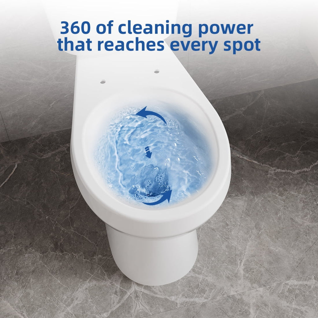 21" Toilet, Two - Piece Toilet, ADA Toilet with Dual Flush, Elongated Toilets for Bathrooms with Soft Close Seat, Universal Height with 1.28 Siphonic Flush Cotton White