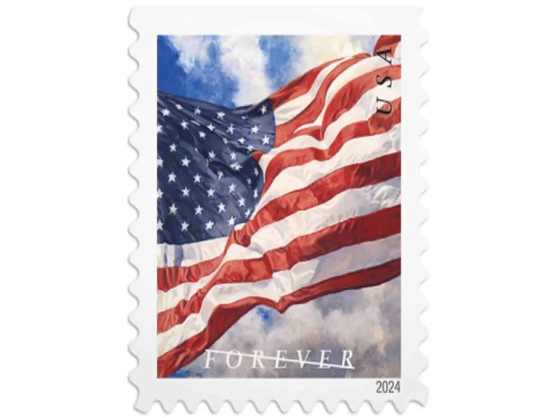 Forever Stamps 2024 U.S. Flags – Patriotic Symbol. First-Class Postage