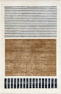 nuLOOM Keeva Modern Striped Fringe Beige 5 ft. x 8 ft. Area Rug