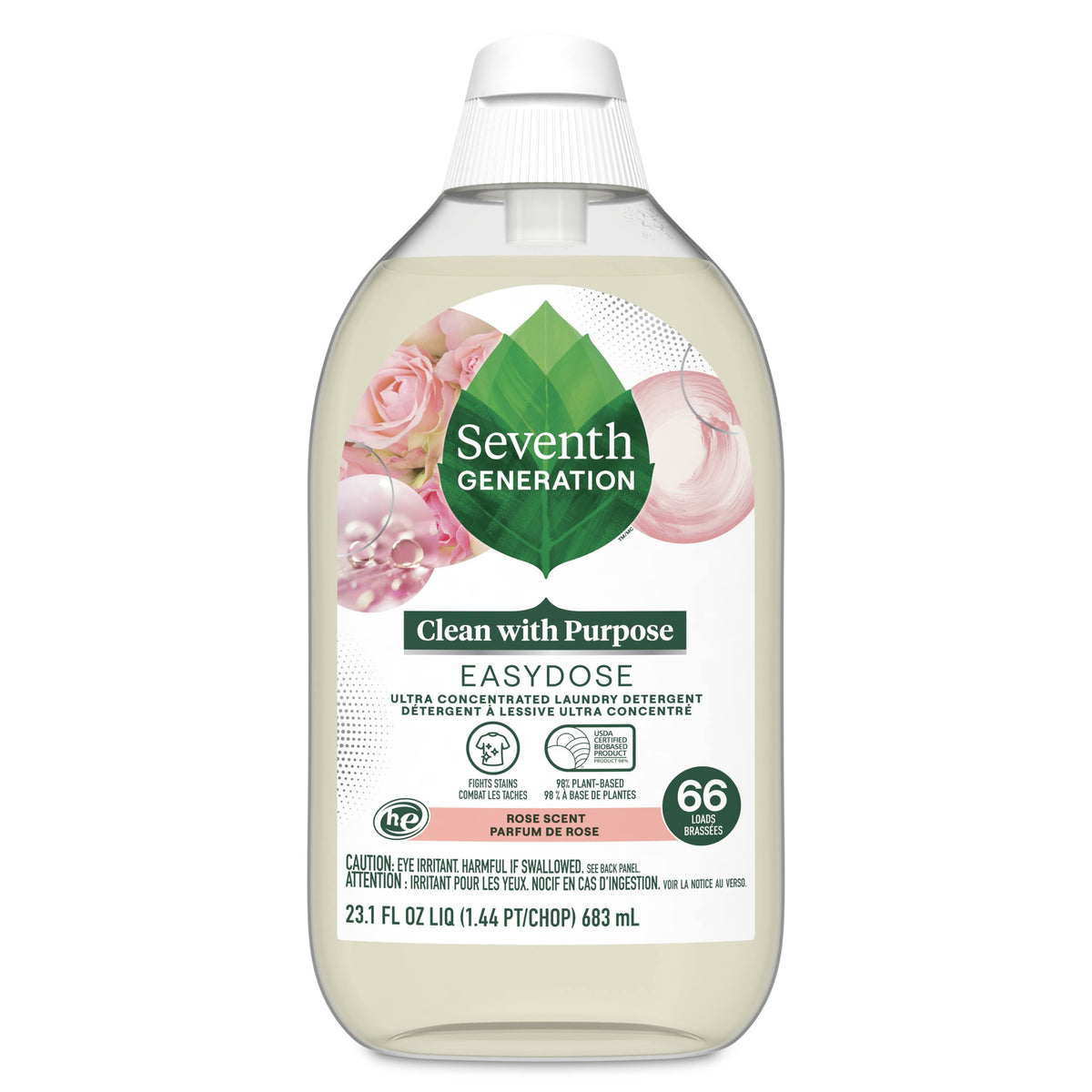Seventh Generation Easydose Ultra Concentrated Laundry Detergent Rose 23.1 fl oz