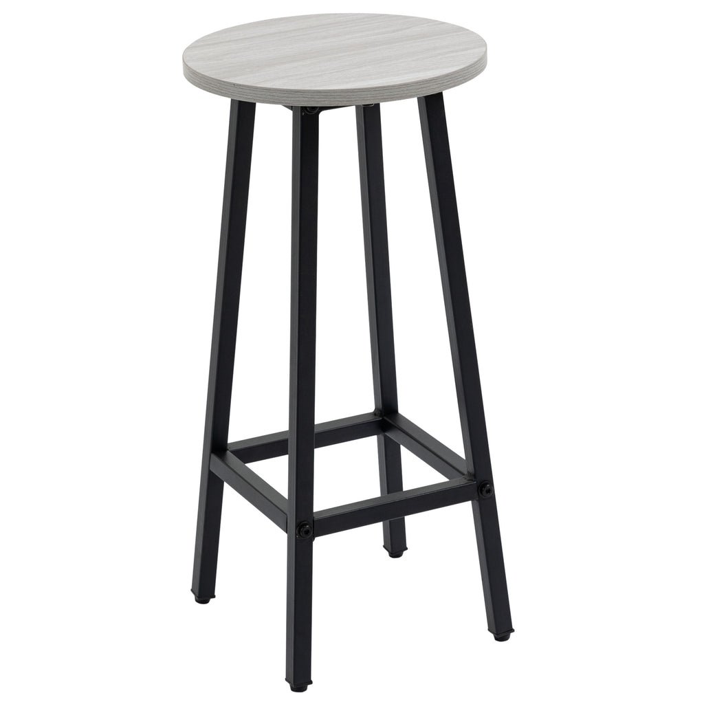 HOMCOM Bartisch-Set im Industriedesign, 6-teilig, 2 Tische und 4 Barhocker, Grau + Schwarz