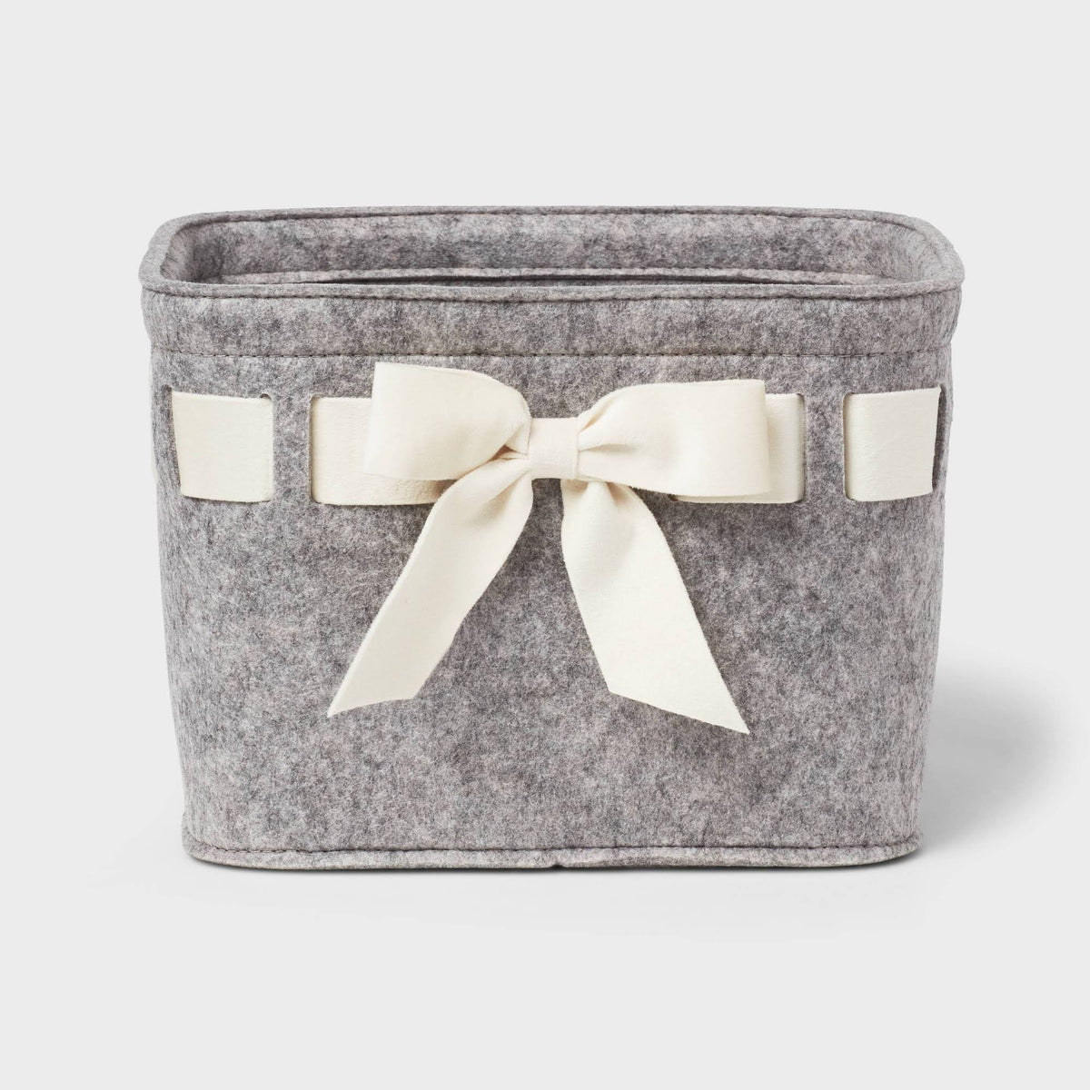 Threshold Felt Gray Basket with Ivory Velvet Ribbon | Target