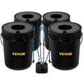 VEVOR DWC Hydroponic System, 5 Gallon 4 Buckets, Deep Water Culture Growing Bucket, Hydroponics Grow Kit with Pump, Air Stone