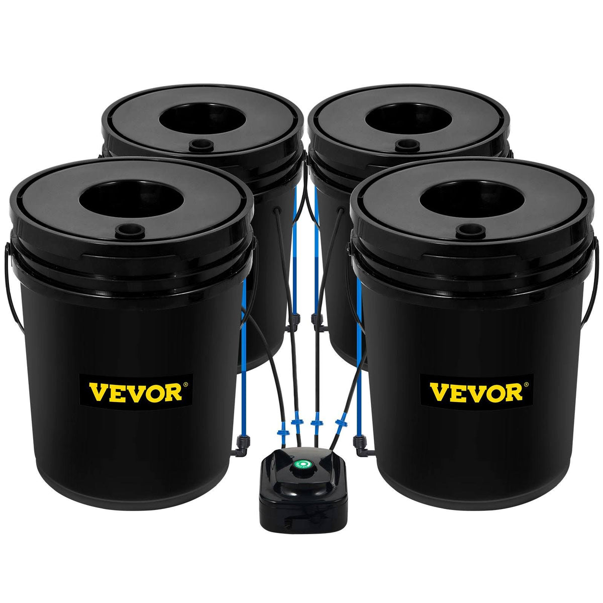 VEVOR DWC Hydroponic System, 5 Gallon 4 Buckets, Deep Water Culture Growing Bucket, Hydroponics Grow Kit with Pump, Air Stone