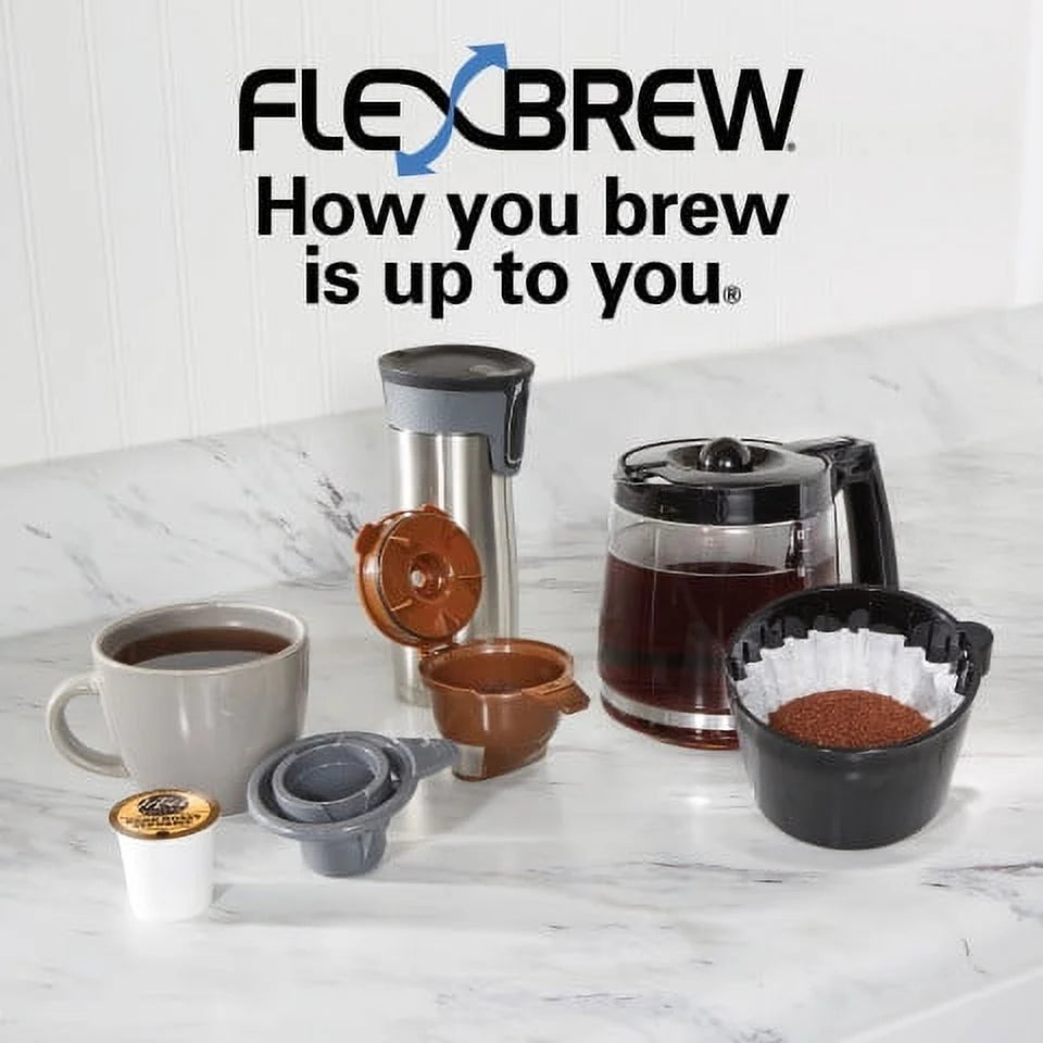 Hamilton Beach Flexbrew Trio Coffee Maker, Single - Serve, Black & Silver, Model 49954