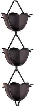 8.5-ft Black Powder Coated Flower Rain Chains