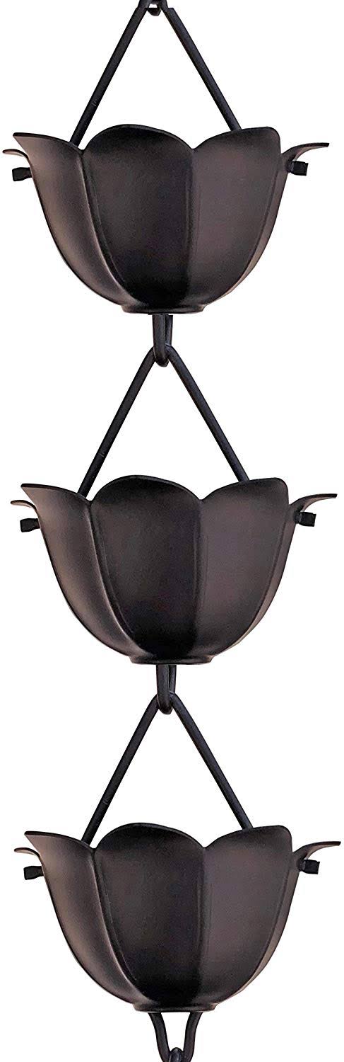 8.5-ft Black Powder Coated Flower Rain Chains
