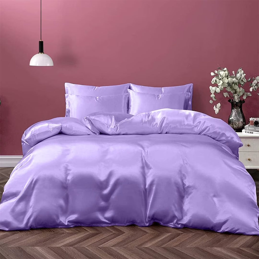 Cloud Fino 100% Silk Comforter 300 GSM Quilt Suitable for All-Season Silky Super Soft Twin/Twin XL Lilac
