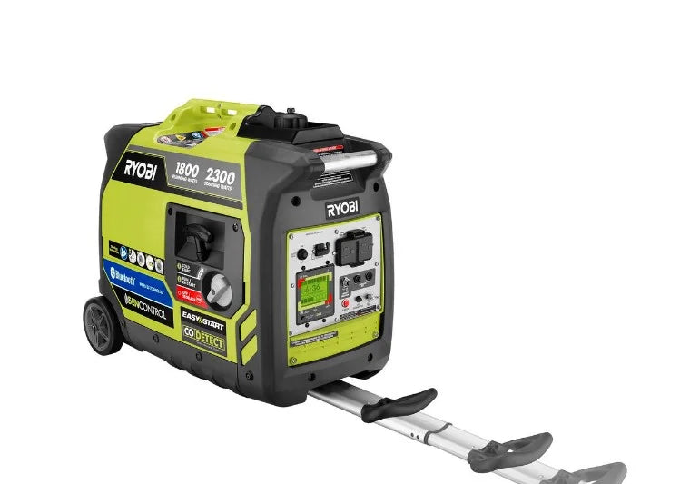 Ryobi 2, 300 - Watt Recoil Start Bluetooth Super Quiet Gasoline Powered Digital Inverter Generator with CO Shutdown Sensor