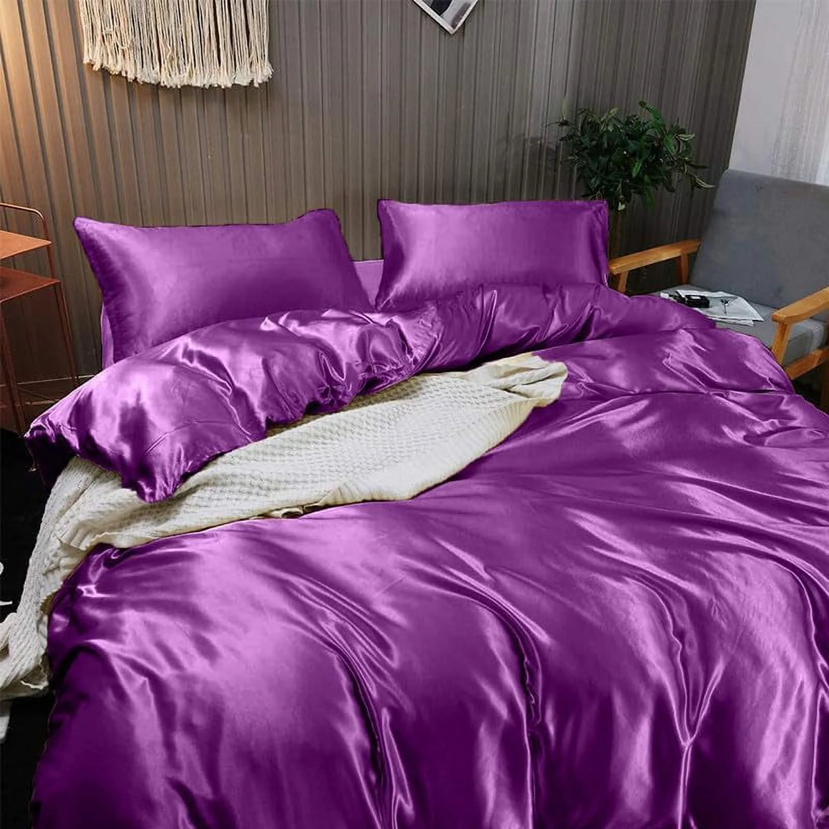 Cloud Fino 100% Silk Comforter 300 GSM Quilt Suitable for All-Season Silky Super Soft Twin/Twin XL Lilac