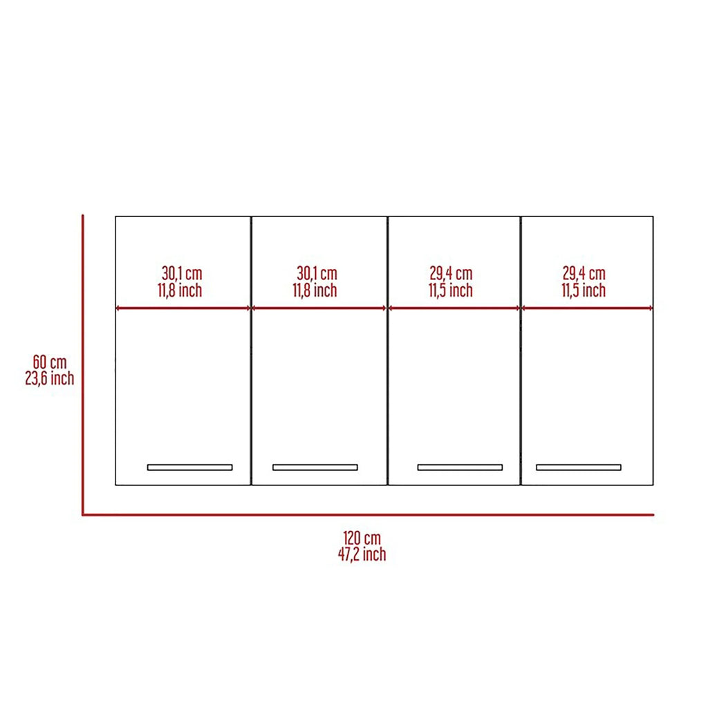 TUHOME 120 Wall Cabinet Engineered Wood Cabinets in White