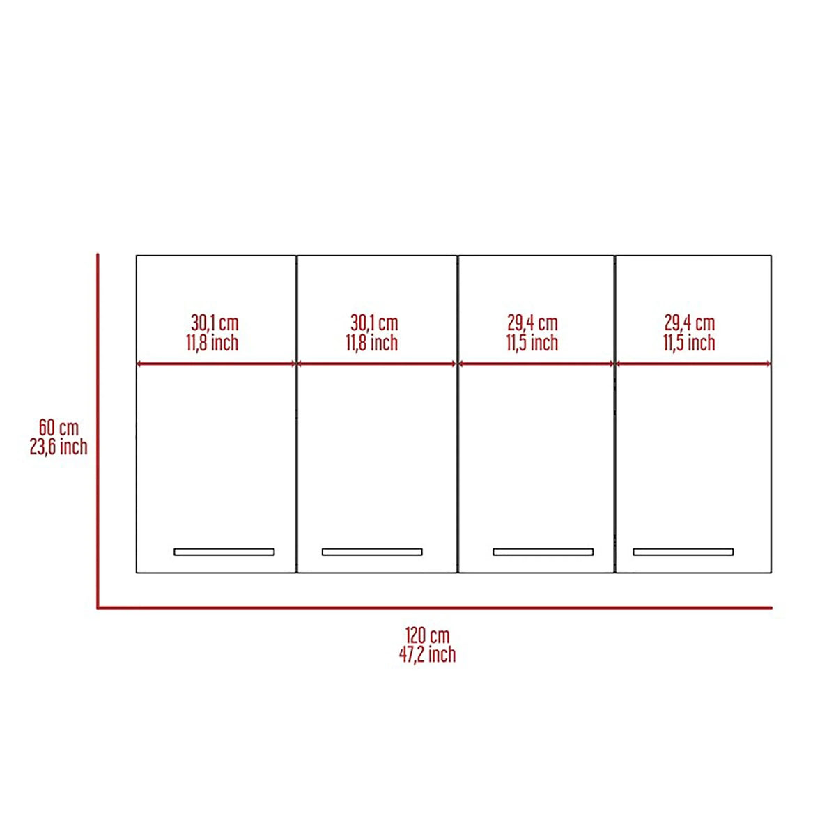 TUHOME 120 Wall Cabinet Engineered Wood Cabinets in White