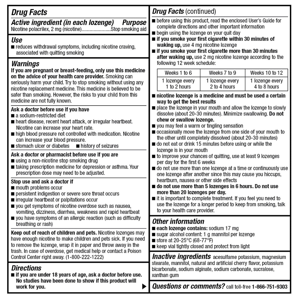 Kirkland Signature Quit 2mg or 4mg, Cherry Lozenges, 270 Pieces