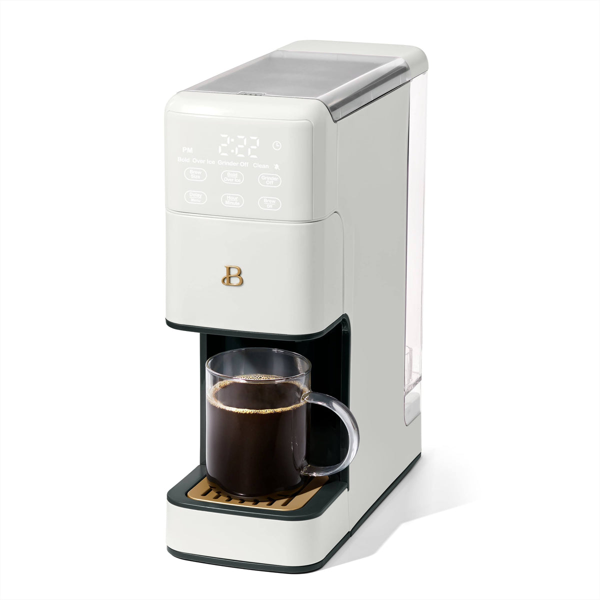 Beautiful Perfect Grind Programmable Single Serve Coffee Maker White Icing by Drew Barrymore