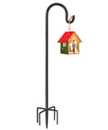 Derkniel Shepherd Hook 108 inch Tall Heavy-Duty Metal Garden Hanging Pole Stake for Bird Feeder Pole Plant Baskets , Black (1 Pack)