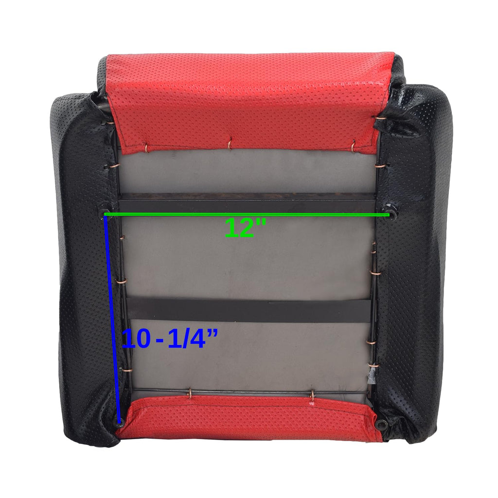 Alveytech Red Single Seat for Go - Karts - Red Padded Racing Seat with Curved Seat Back & Vents, Two Tone Red and Black Upholstery, Single Go Kart Seat, Racing Seat, Replacement Seat with Padding