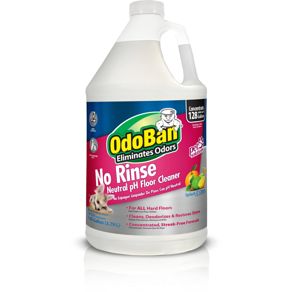 Odoban Floor Cleaner, Neutral pH, No Rinse, Splash O' Citrus - 1 US gallon (3.79 l)