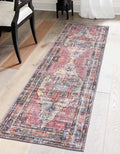 Unique Loom Maahru Wasahable 4 ft Runner Yellow Pink Area Rug