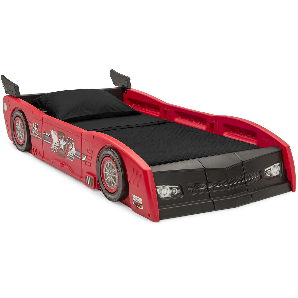Delta Children Grand Prix Kids Plastic Toddler Bed - Twin. Red