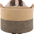 INDRESSME Extra Large Woven Baskets for Storage, 21.7 x 13.8 Blanket Basket Wicker Laundry Basket for Organizing Toy Pillow Shoe for Entryway
