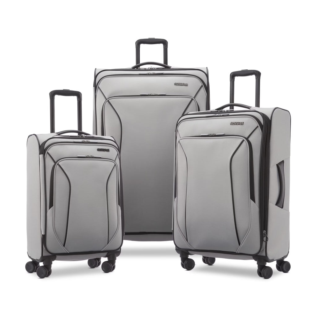 American Tourister X - Lite 3 - Piece Luggage Set with Spinner Wheels - Light Grey