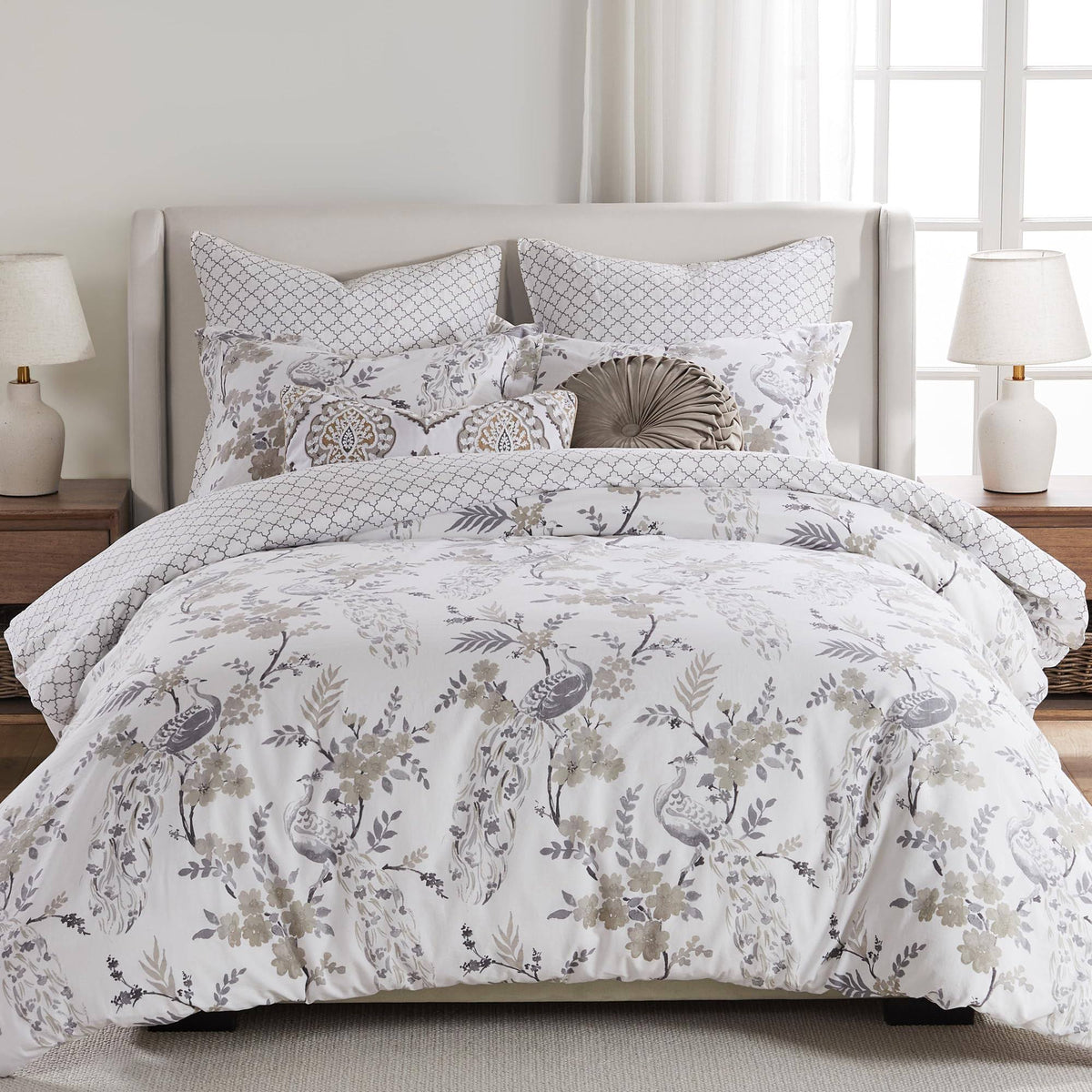 Levtex Home Pisa Duvet Cover and Sham Set, Grey, Full/Queen
