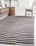 Unique Loom Striped Williamsburg Area Rug (5' x 8' - Black)