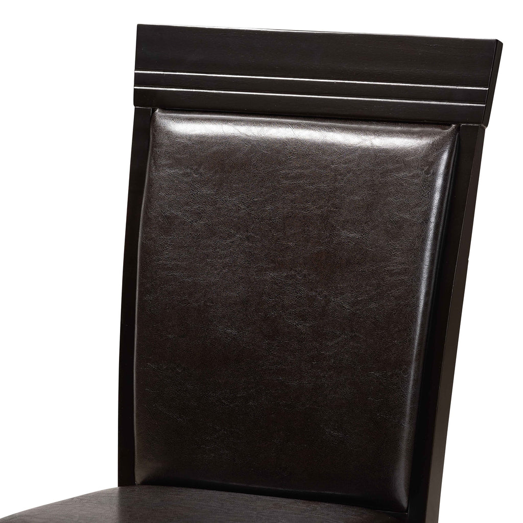 Baxton Studio Lanier Modern and Contemporary Sand Fabric Upholstered Dark Brown Finished 2 - Piece Wood Dining Chair Set