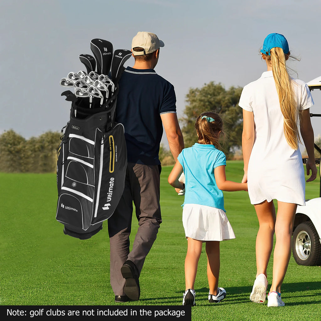 Costway Lightweight Golf Cart Bag with 15 Way Top Divider Individual Putter Well Cooler Bag Green