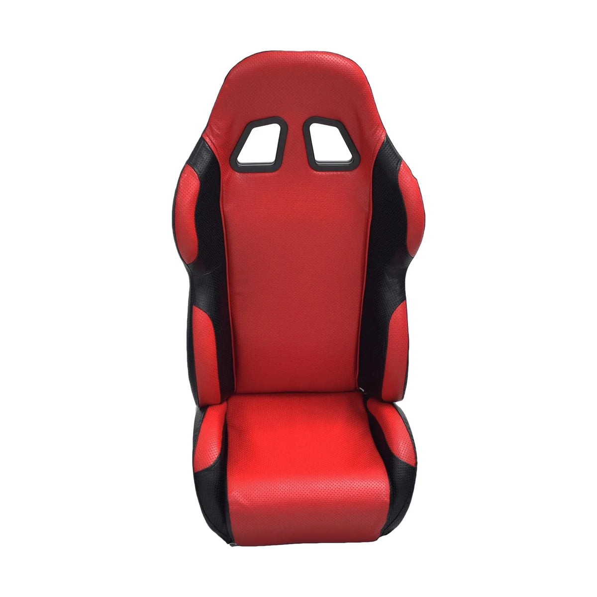 Alveytech Red Single Seat for Go - Karts - Red Padded Racing Seat with Curved Seat Back & Vents, Two Tone Red and Black Upholstery, Single Go Kart Seat, Racing Seat, Replacement Seat with Padding