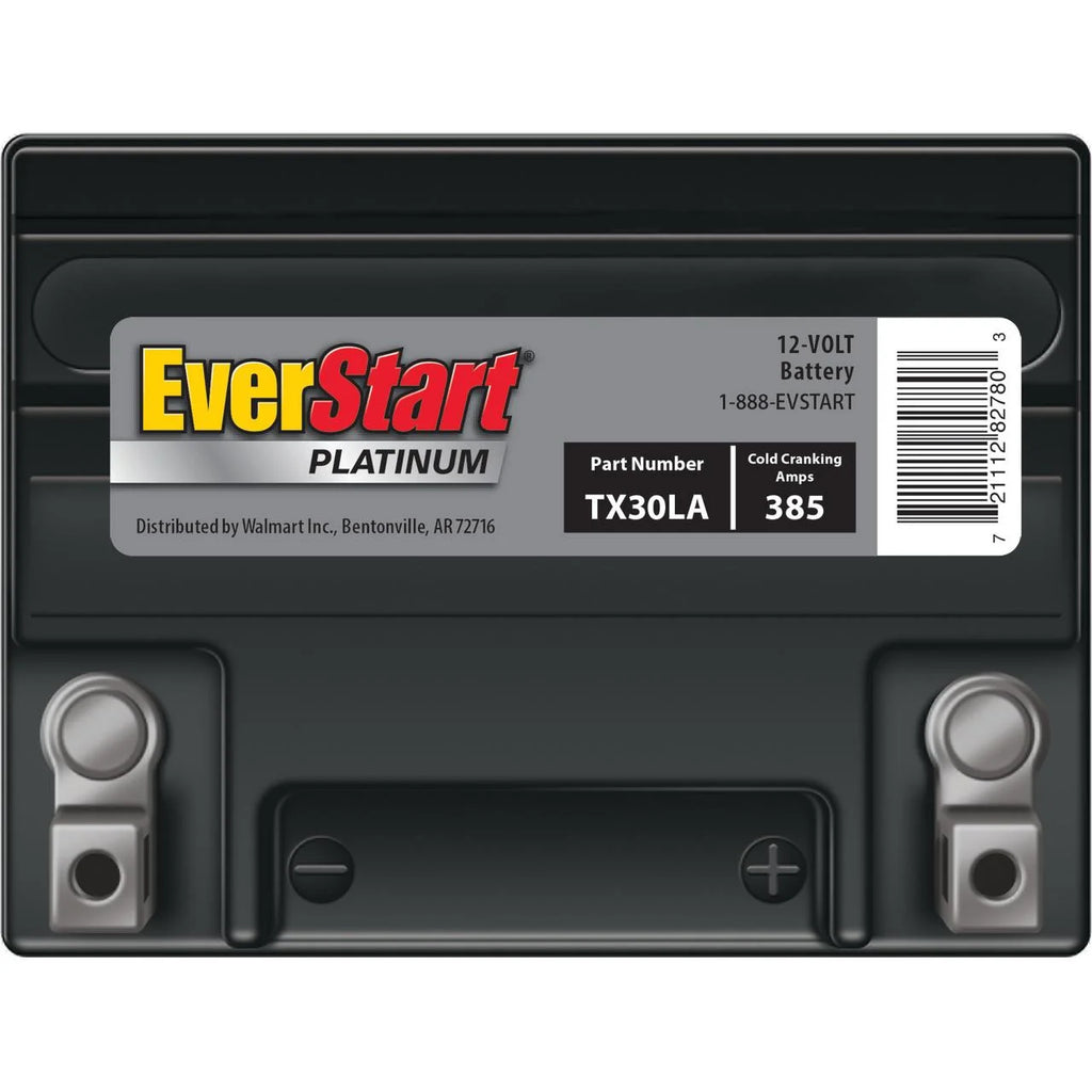 Everstart Platinum BOXED AGM Powersport Battery, Group Size TX30LA 12volt, 385 CCA